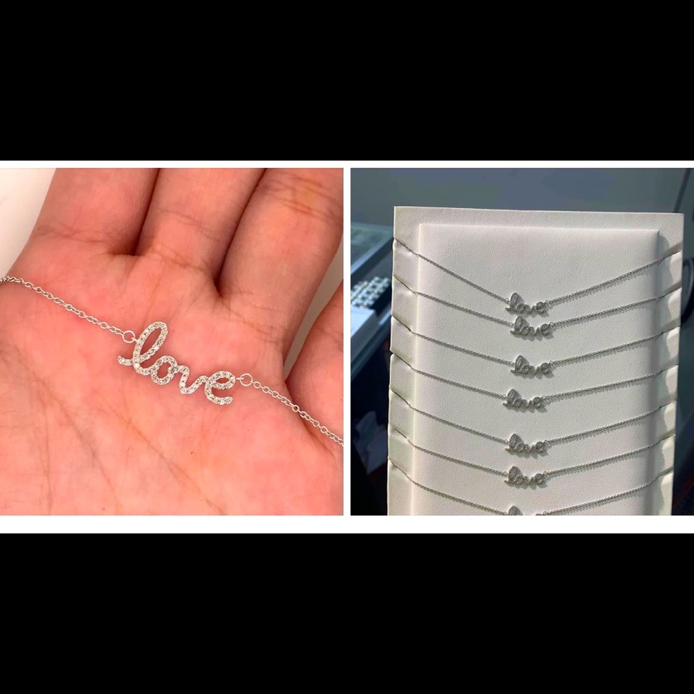 10k diamond Love necklace
